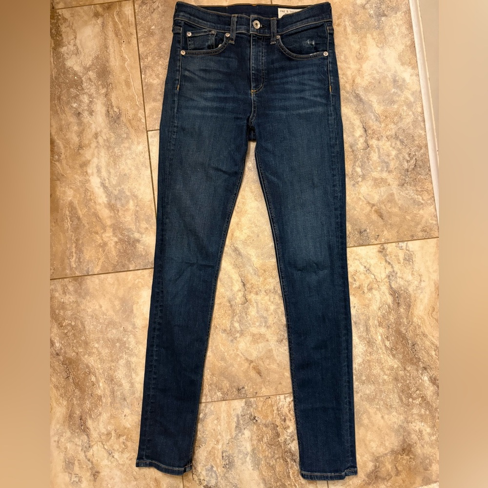 Rag & Bone High Rise Skinny Denim Blue Jeans Womens Size 25